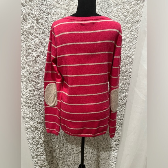 BANANA REPUBLIC PINK AND GRAY STRIPE LONG SLEEVE T—SHIRT SIZE L - Picture 9 of 12
